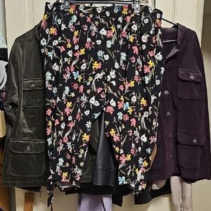 Lane Bryant Black Floral Pants